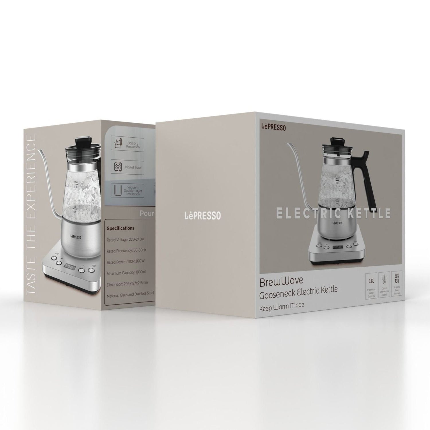 غلاية LePresso BrewWave Gooseneck الكهربائية بفوهة رفيعة وشاشة رقمية