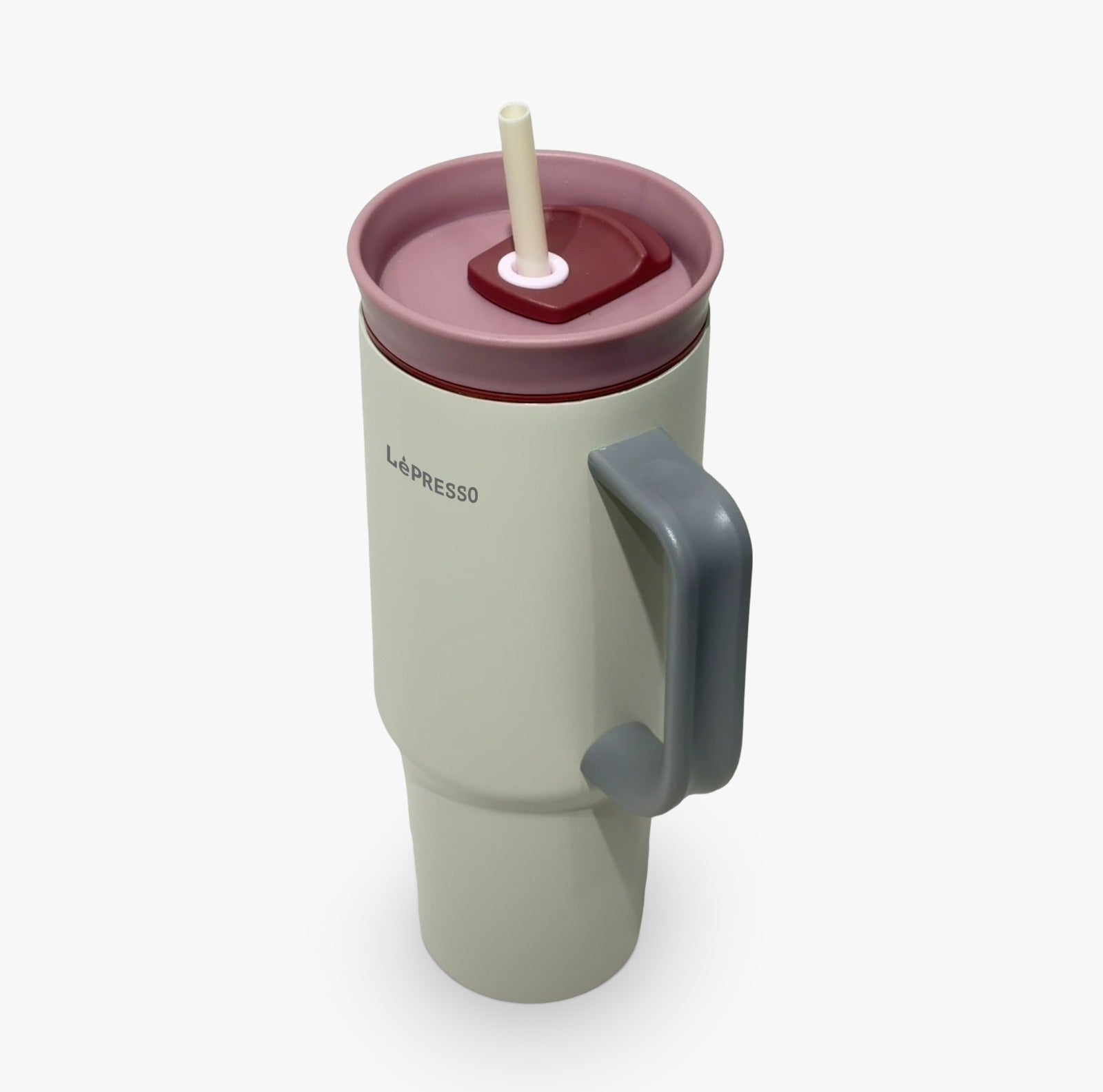 كوب LePresso معزول 1200 مل بجدار مزدوج مع مقبض وشفاط