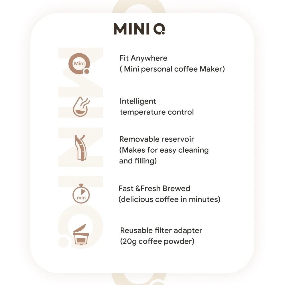 ماكينة قهوة محمولة iCafilas Mini Q مدمجة لصنع الأمريكانو
