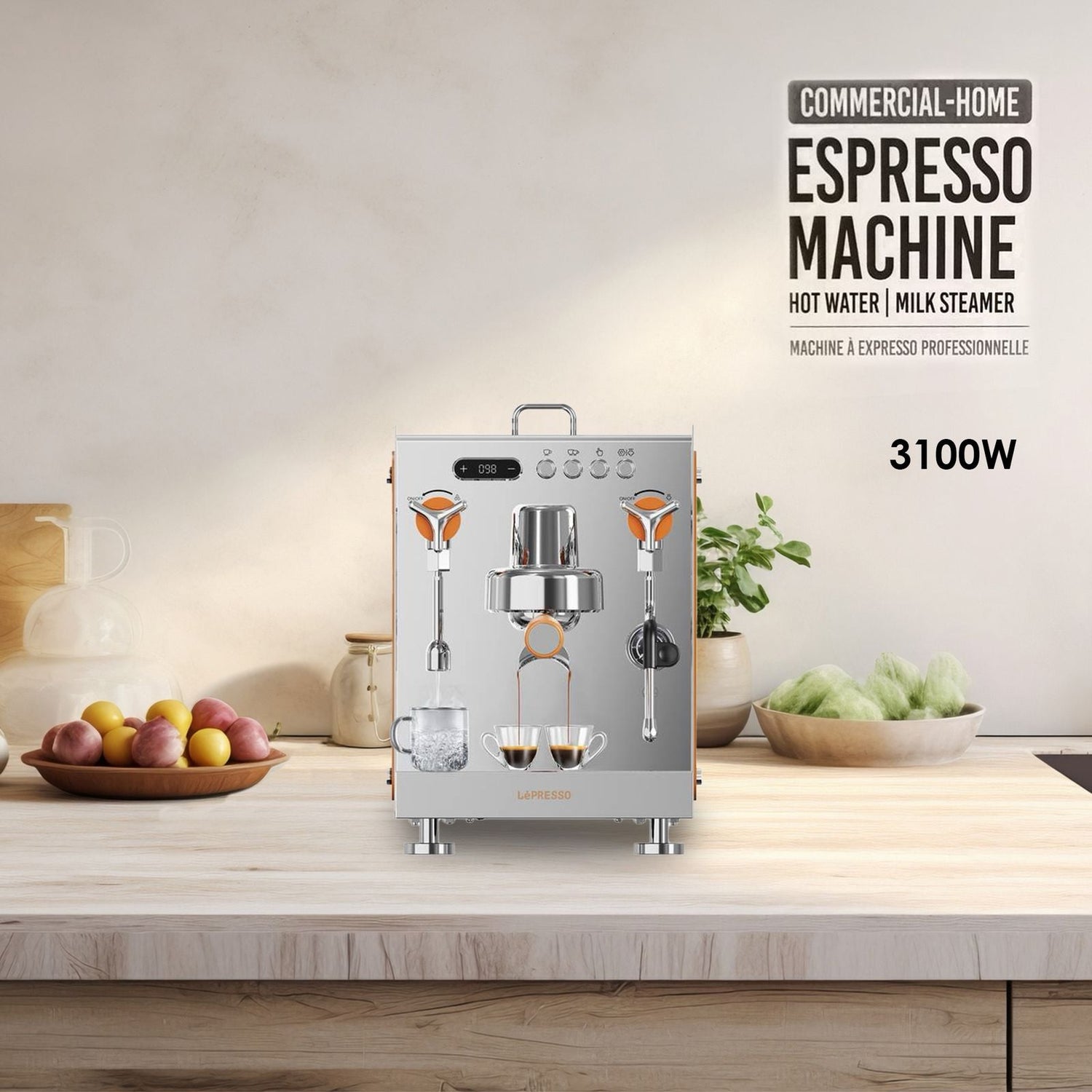 آلة الإسبريسو الاحترافية Lepresso LPCFFM0029 باللون الفضي