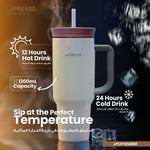 كوب LePresso معزول 1200 مل بجدار مزدوج مع مقبض وشفاط