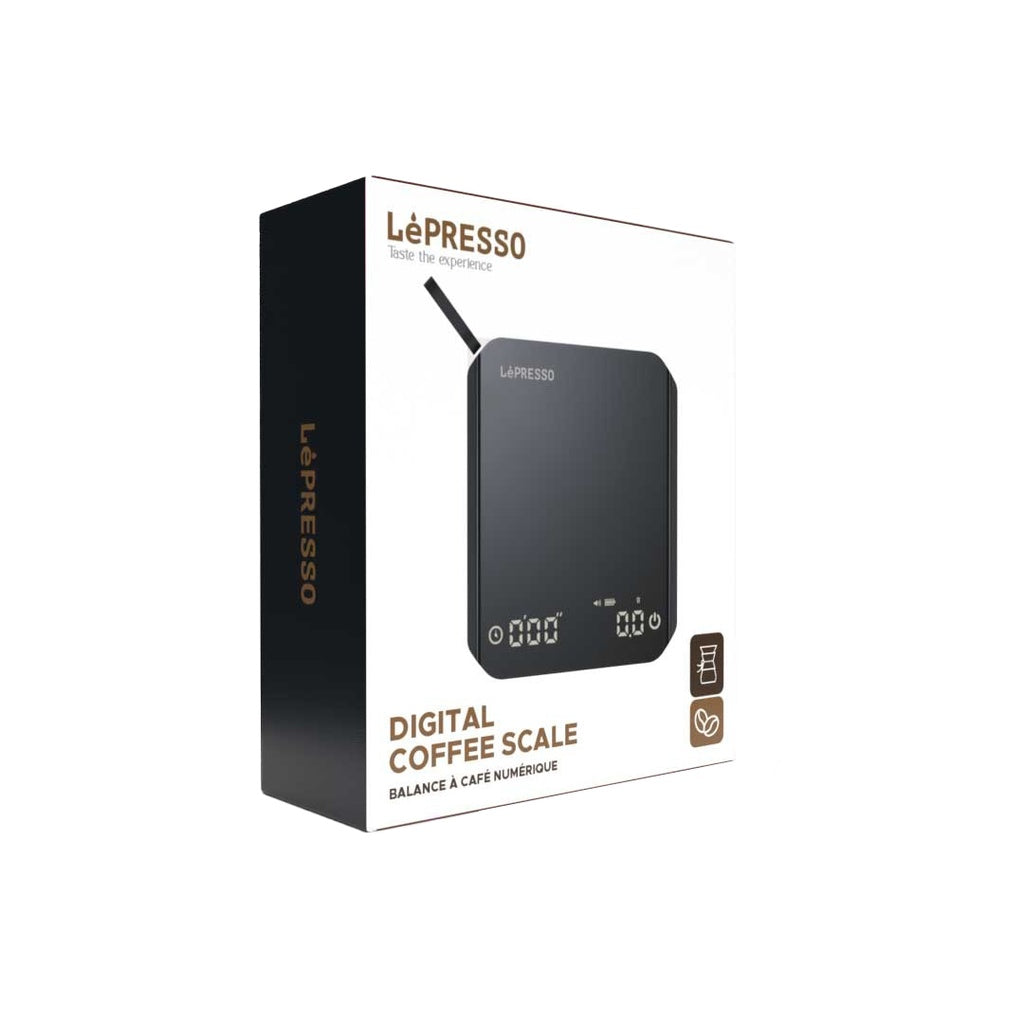 Lepresso Mini Digital Coffee Scale with Timer - Black {LPMDCSTBK}