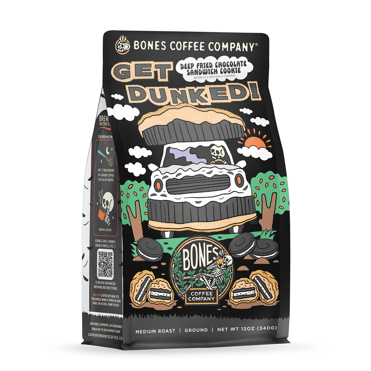 عبوة قهوة Bones Coffee Get Dunked مطحونة 340 جم بنكهة بسكويت الشوكولاتة