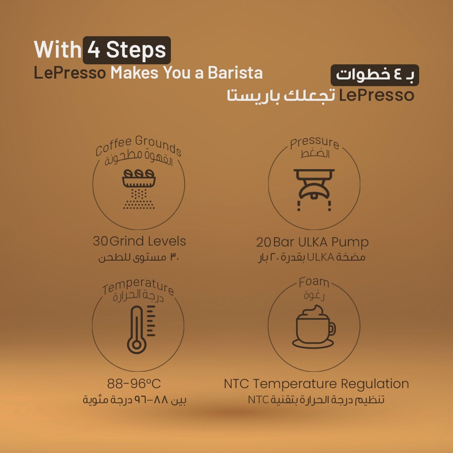 ماكينة إسبرسو LePresso Viventé فضية بغلايتين ومطحنة مخروطية وشاشة لمس