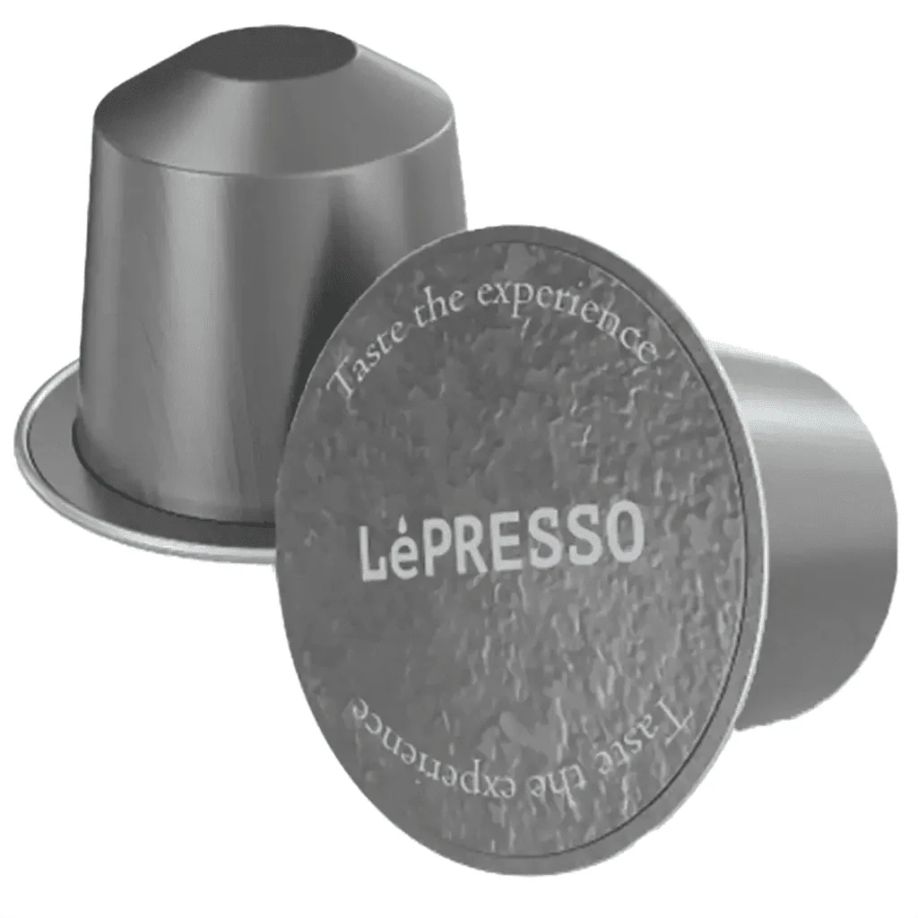 علبة كبسولات قهوة منزوعة الكافيين Colombia Gold من Lepresso مع 10 كبسولات ألمنيوم