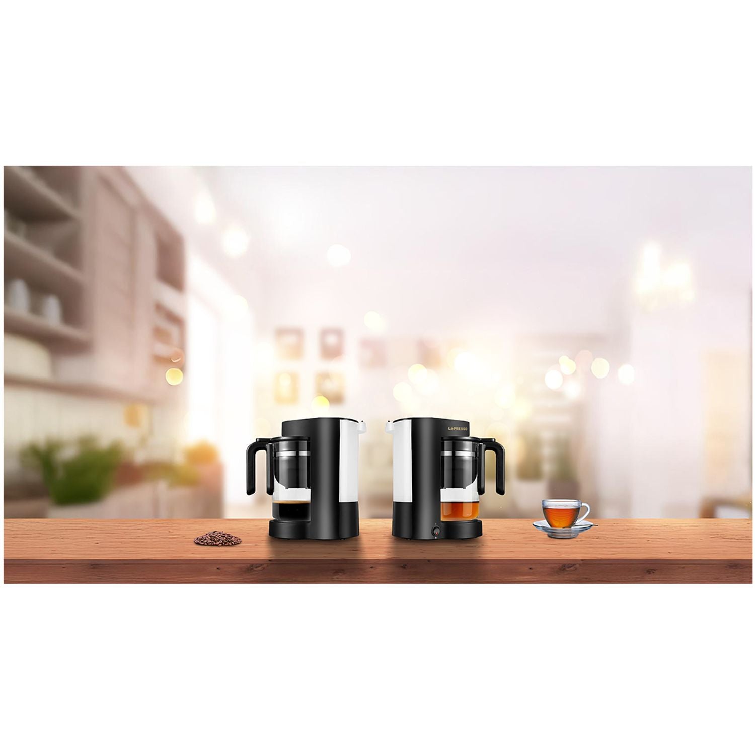 ماكينة LePresso Duo Brew لتحضير القهوة والشاي بإبريق زجاجي أسود