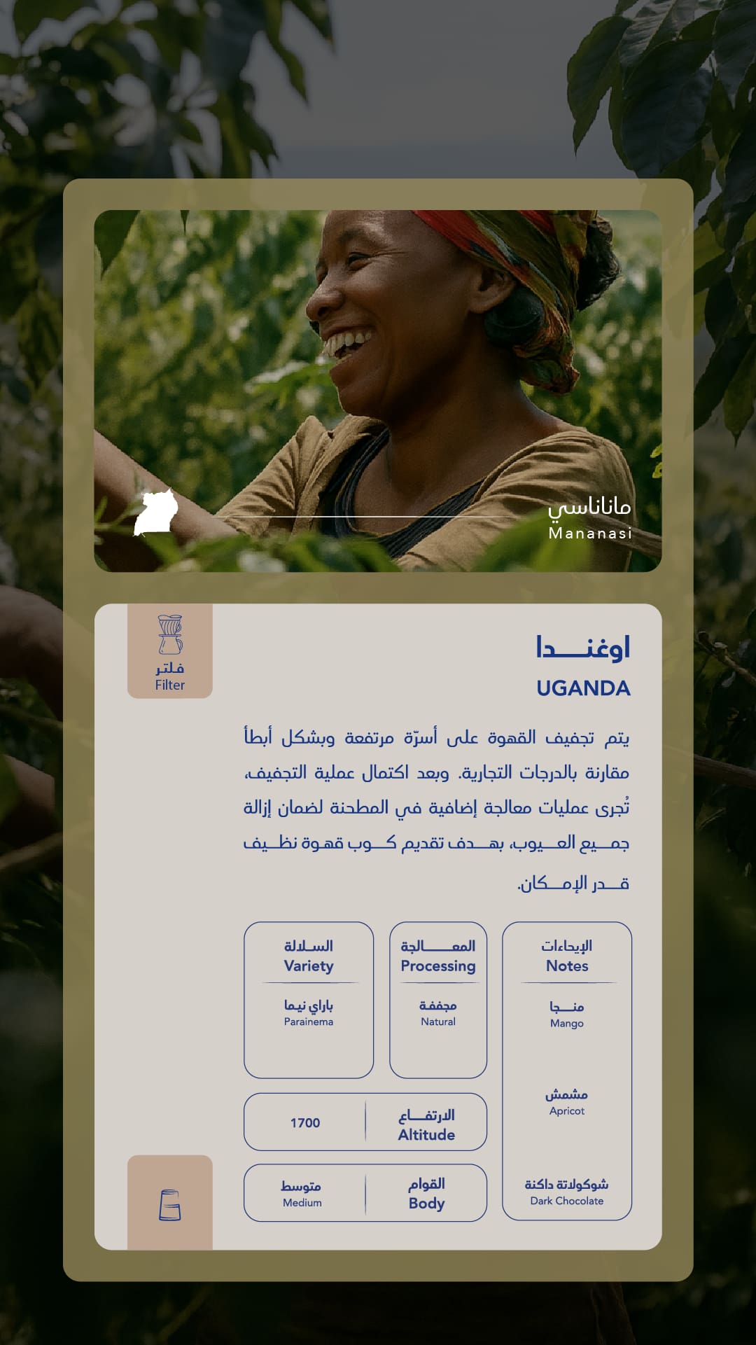 كيس قهوة سواء أوغندا مانانازي