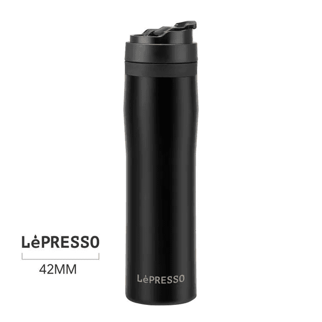 فرنش برس محمول أسود من الستانلس ستيل بسعة 350 مل من Lepresso