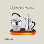 دلة كهربائية مزدوجة ذهبية للقهوة العربية والشاي من Lepresso