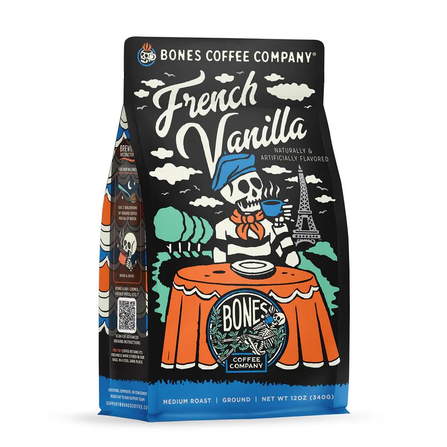 كيس قهوة Bones Coffee بنكهة الفانيليا الفرنسية 340 جم