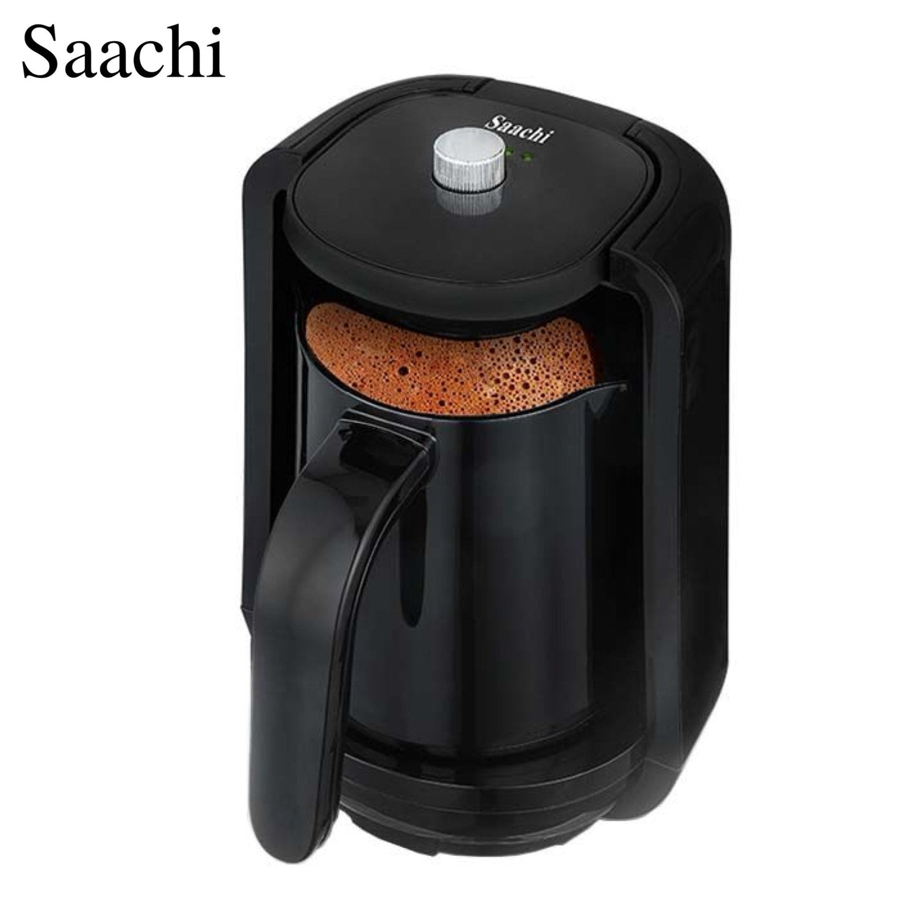 ماكينة صنع القهوة التركية السوداء من Saachi مع قرص تحكّم