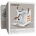 ماكينة قهوة LePresso Bellissimo احترافية بيضاء بثلاث غلايات ومضختين