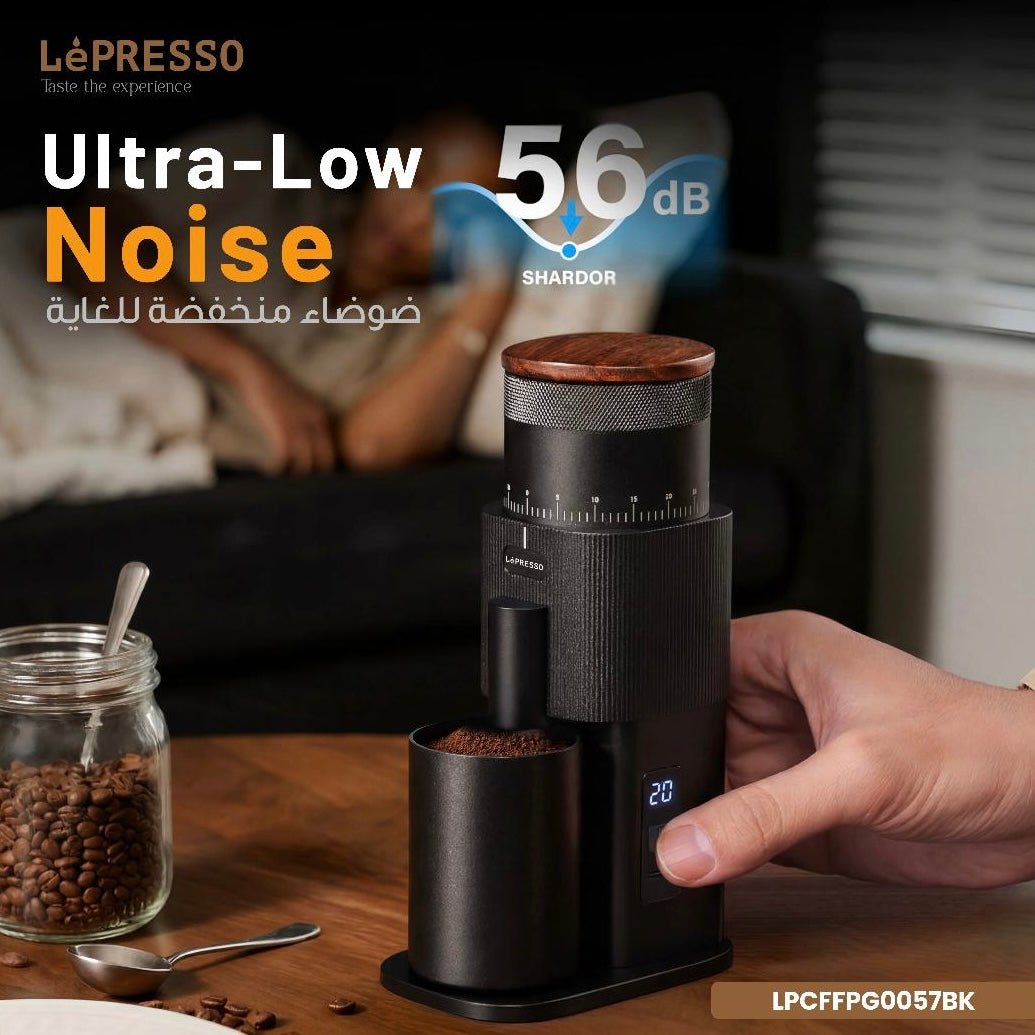 مطحنة بن كهربائية محمولة من Lepresso ببطارية قابلة للشحن ومنفذ Type-C