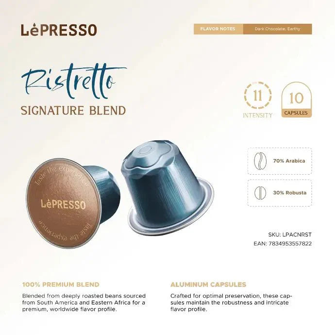 علبة كبسولات ألمنيوم Lepresso ريستريتو 10 كبسولات