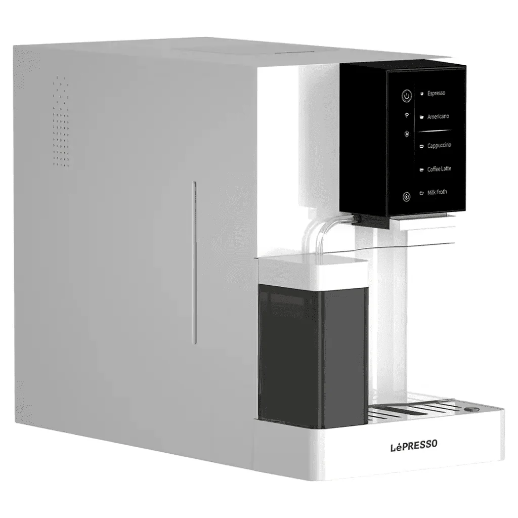 ماكينة قهوة LePresso Brevissimo أوتوماتيكية بشاشة رقمية وخزان حليب