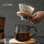 طقم أدوات تحضير قهوة V60 من Compout مع طاحونة يدوية وغلاية عنق إوزة وقمع وإناء زجاجي وكوبين وحقيبة