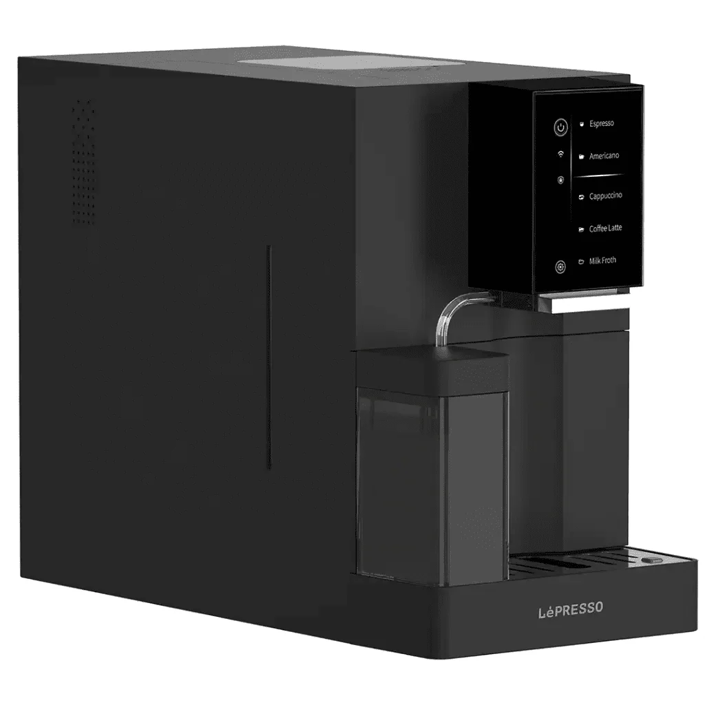 ماكينة قهوة LePresso Brevissimo أوتوماتيكية بشاشة رقمية وخزان حليب