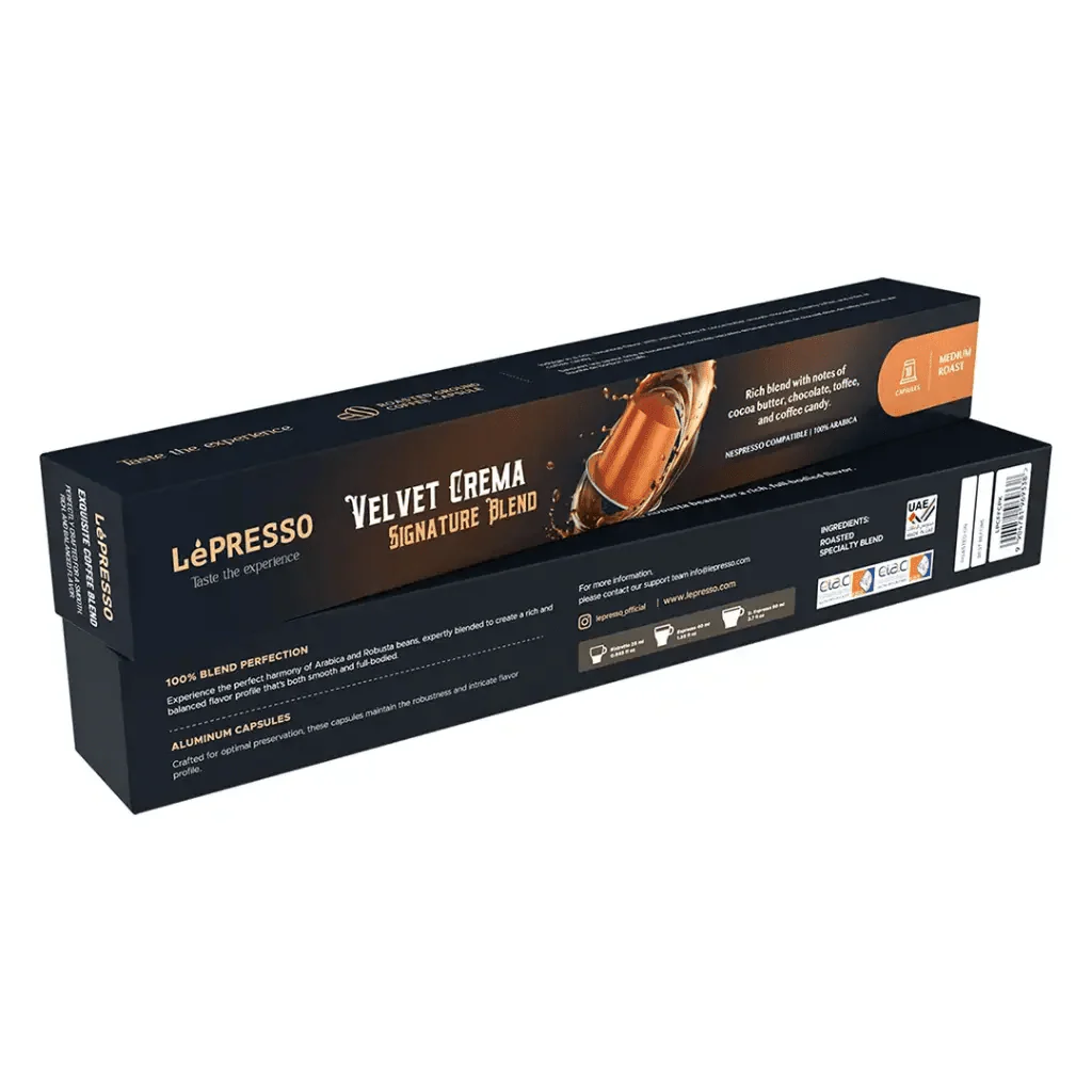 عبوة كبسولات قهوة Lepresso Smooth Crema الوردية الممزوجة