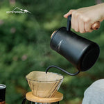 طقم أدوات تحضير قهوة V60 من Compout مع طاحونة يدوية وغلاية عنق إوزة وقمع وإناء زجاجي وكوبين وحقيبة