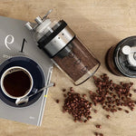 مطحنة قهوة يدوية من Cafede بجسم ستانلس ستيل ومقبض