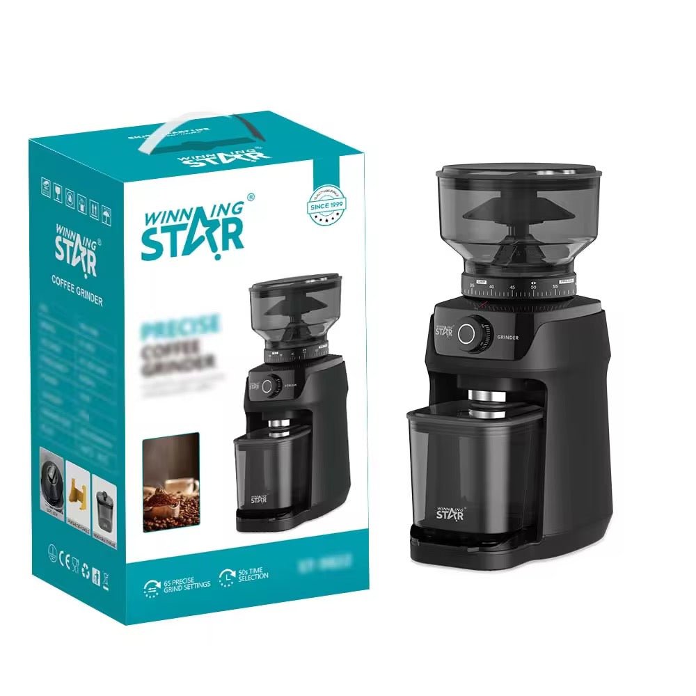 مطحنة قهوة أوتوماتيكية WINNING STAR ST-9822 سوداء متعددة المستويات