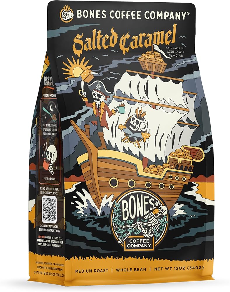 كيس قهوة كراميل مملح من Bones Coffee بوزن 340 جم