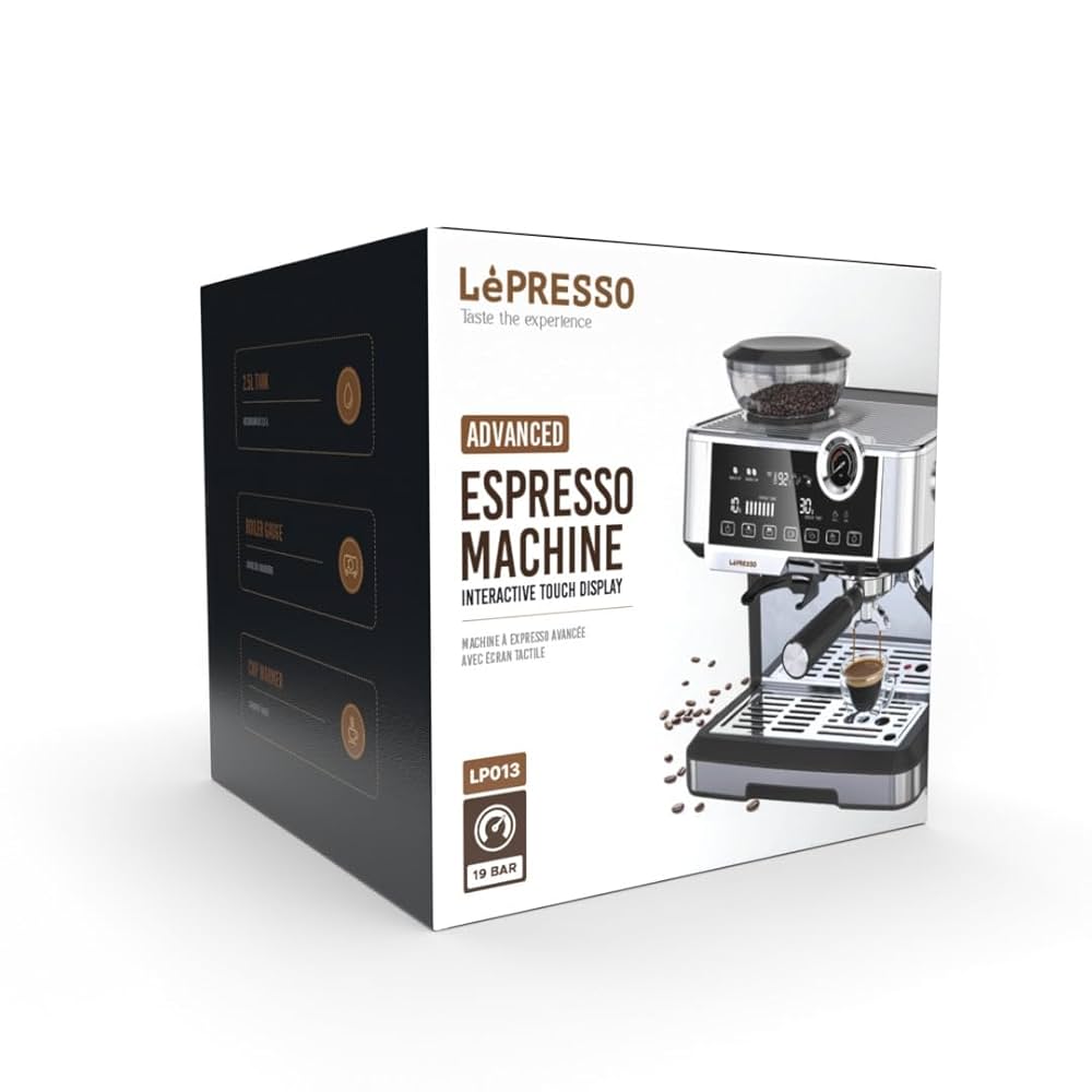 ماكينة إسبريسو من LePresso بمطحنة مدمجة وشاشة لمس