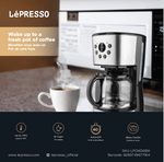 ماكينة قهوة التنقيط الذكية من Lepresso بدورق زجاجي وشاشة رقمية