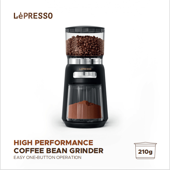طاحونة قهوة عالية الأداء سعة 210 جرام من LePresso