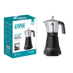 ماكينة قهوة موكا كهربائية WINNING STAR ST-6802 سوداء بتصميم إيطالي