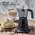 ماكينة قهوة موكا كهربائية WINNING STAR ST-6802 سوداء بتصميم إيطالي