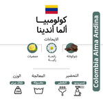 كيس قهوة كودا كولومبيا ألما أندينا حبوب كاملة 250 غرام
