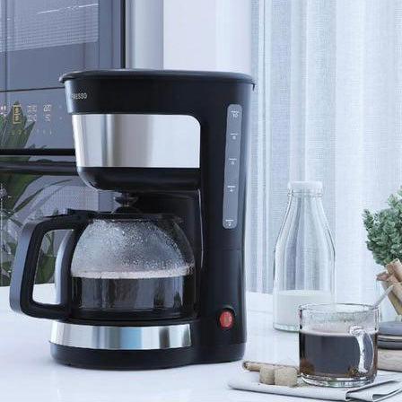 ماكينة قهوة بالتنقيط من Lepresso مع إبريق زجاجي سعة 1.25 لتر باللون الأسود